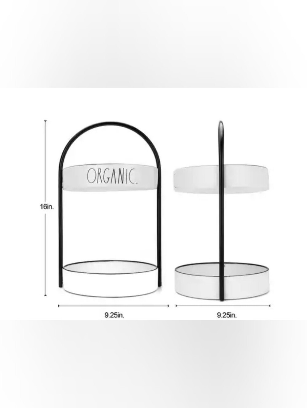 Rae Dunn Organic Two-Tier Metal Stand in White and Black. HTF. My 1st piece. - Picture 2 of 2